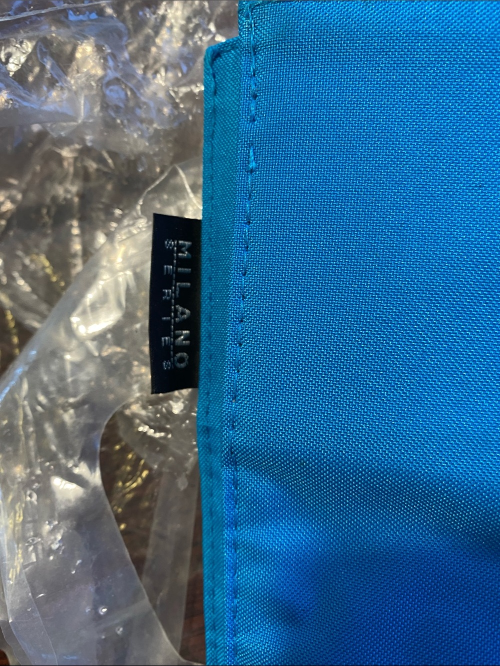Milano Turquoise Tote with Lime Green Straps - Picture 2 of 3